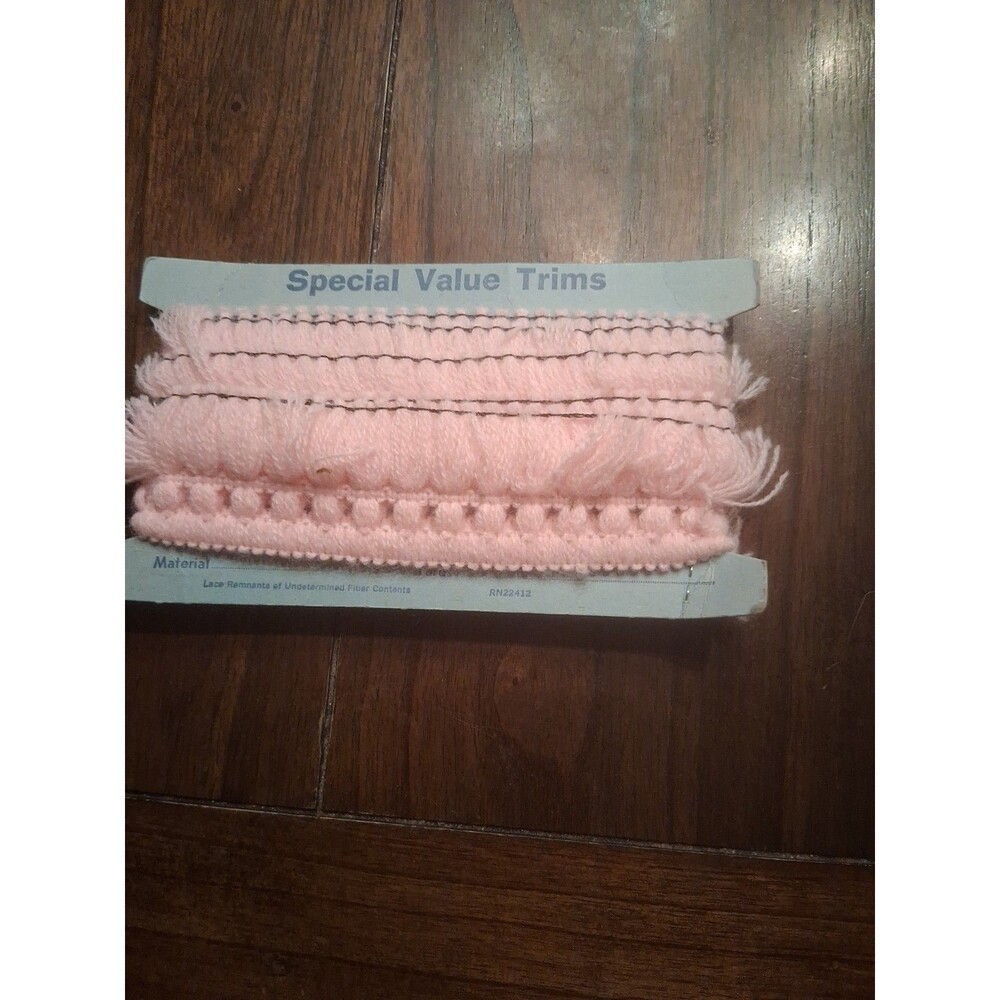 Vintage Fringe Tassel Trim Pink Shabby 2" 2 Yards On Card